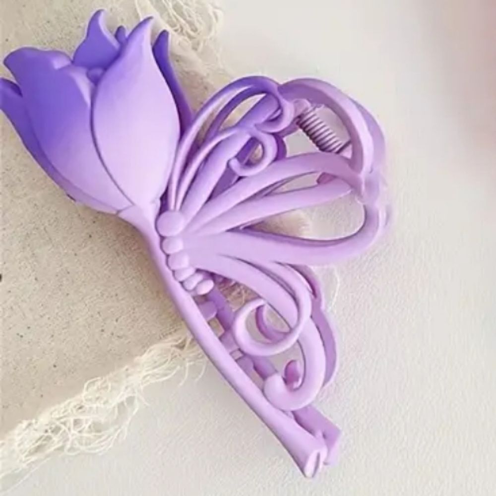 OMBRE ROSE & BUTTERFLY  hair claw clip